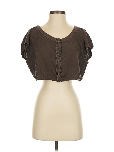 Pre-owned Urban Outfitters Short Sleeve Blouse In Brown