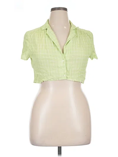 Urban Outfitters Short Sleeve Blouse In Green