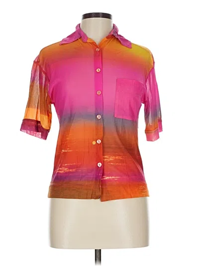 Pre-owned Urban Outfitters Short Sleeve Blouse In Orange