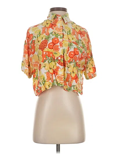 Pre-owned Urban Outfitters Short Sleeve Blouse In Orange
