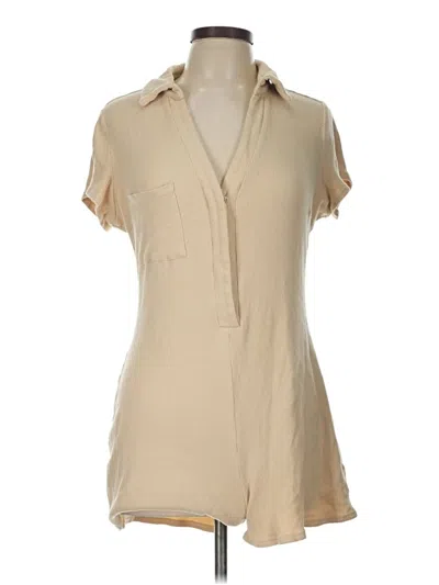 Pre-owned Urban Outfitters Short Sleeve Blouse In Tan