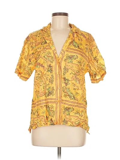Urban Outfitters Short Sleeve Blouse In Yellow