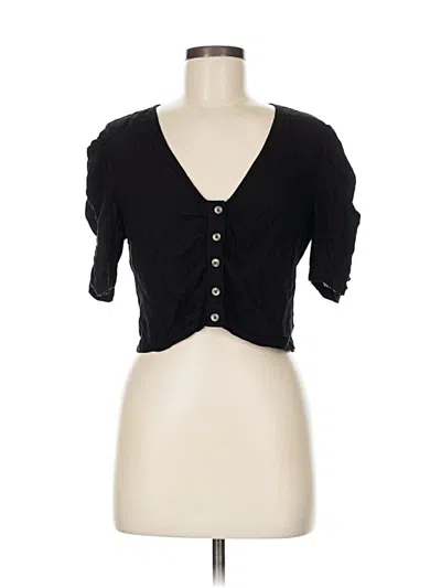 Pre-owned Urban Outfitters Short Sleeve Top Black Sweetheart Neckline Tops