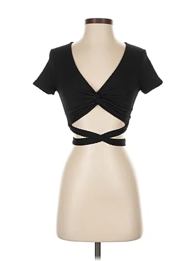 Pre-owned Urban Outfitters Short Sleeve Top Black Sweetheart Neckline Tops