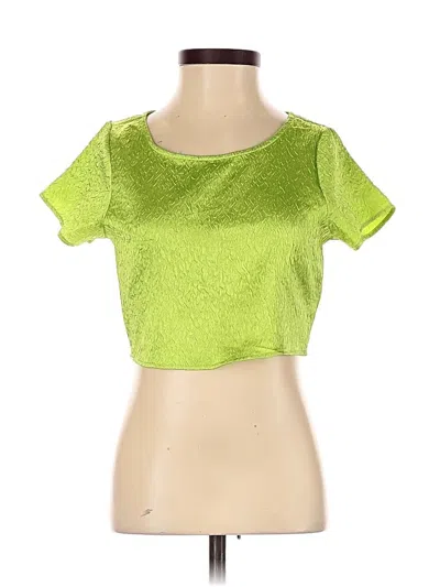 Pre-owned Urban Outfitters Short Sleeve Top Green Sweetheart Neckline Tops