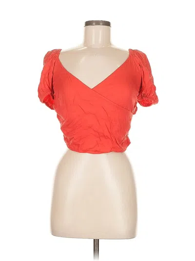 Pre-owned Urban Outfitters Short Sleeve Top Orange Sweetheart Neckline Tops