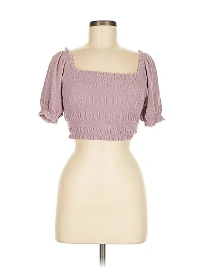 Pre-owned Urban Outfitters Short Sleeve Top Purple Square Neckline Tops