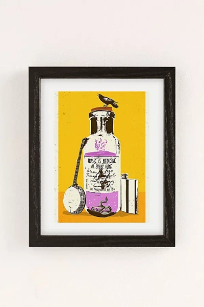 Urban Outfitters Showdeer Music Is Medicine Art Print In Black Wood Frame At
