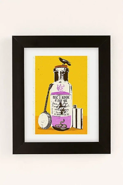 Urban Outfitters Showdeer Music Is Medicine Art Print In Modern Black At