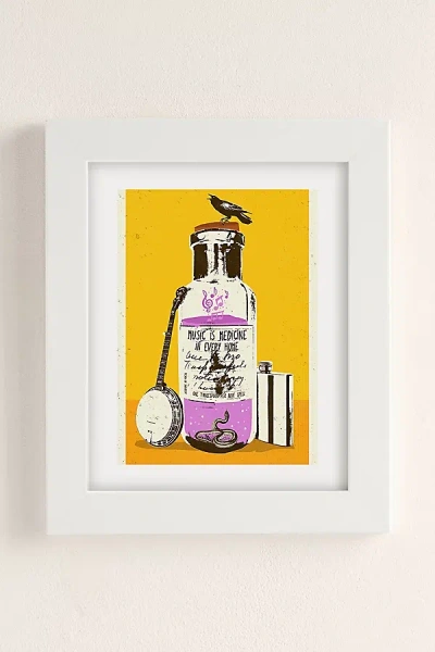 Urban Outfitters Showdeer Music Is Medicine Art Print In Modern White At