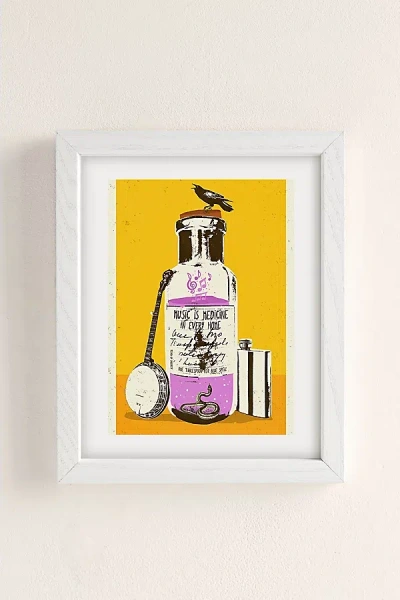 Urban Outfitters Showdeer Music Is Medicine Art Print In White Wood Frame At