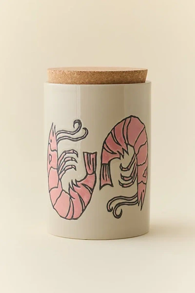 Urban Outfitters Shrimp Icon Ceramic Canister In Tan At