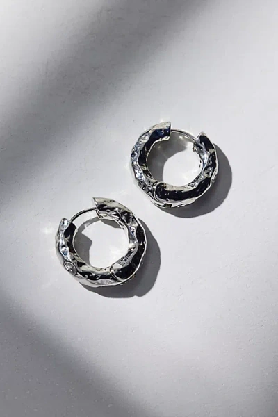 Urban Outfitters Siena Textured Hoop Earring In Silver, Women's At
