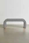 Urban Outfitters Sienna Curving Checkered Pattern Bench In Black/white At