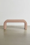 Urban Outfitters Sienna Curving Checkered Pattern Bench In Burnt Orange At