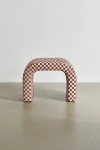 Urban Outfitters Sienna Curving Checkered Pattern Stool In Burnt Orange At