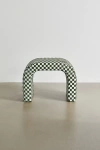 Urban Outfitters Sienna Curving Checkered Pattern Stool In Dark Green At