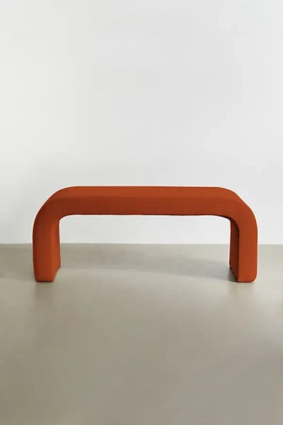 Urban Outfitters Sienna Curving Velvet Bench In Burnt Orange At