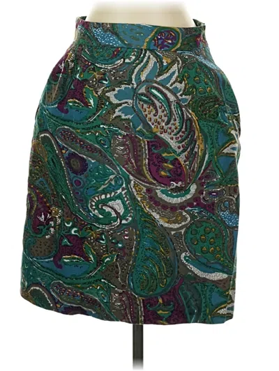 Pre-owned Urban Outfitters Silk Skirt In Green