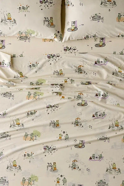 Urban Outfitters Silly Frogs Patterned Sheet Set In Yellow At  In Neutral