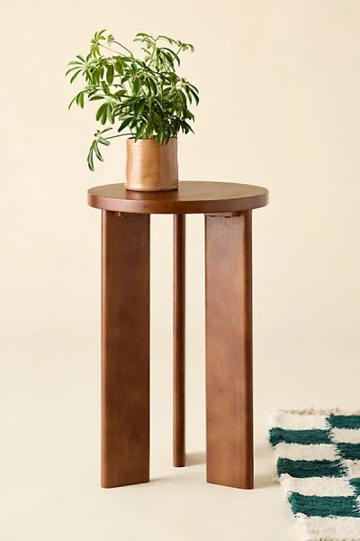 Urban Outfitters Simple Round Wood Side Table In Honey Finish At