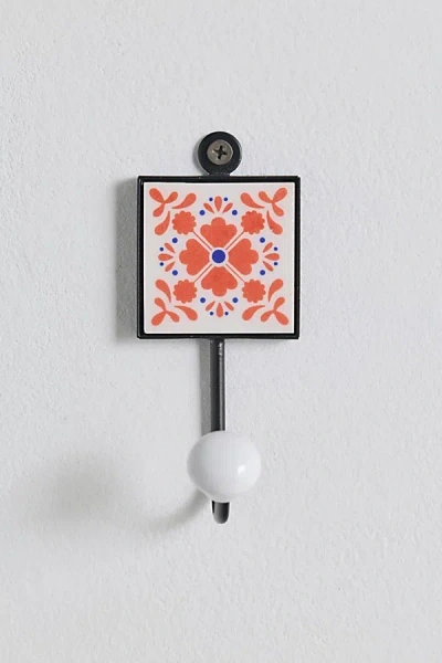 Urban Outfitters Single Tile Icon Wall Hook In Orange At  In White