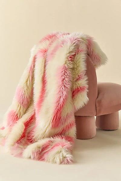 Urban Outfitters Sita Faux Fur Jacquard Throw Blanket In Cool Tiger At