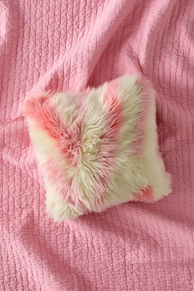 Urban Outfitters Sita Shaggy Faux Fur Jacquard Throw Pillow In Cool Tiger At