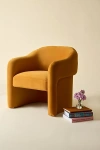 Urban Outfitters Skye Curving Upholstered Arm Chair In Yellow At