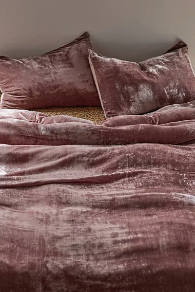 Urban Outfitters Skye Velvet Duvet Cover In Rose At  In Pink