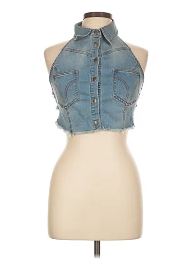 Pre-owned Urban Outfitters Sleeveless Button Down Shirt In Blue