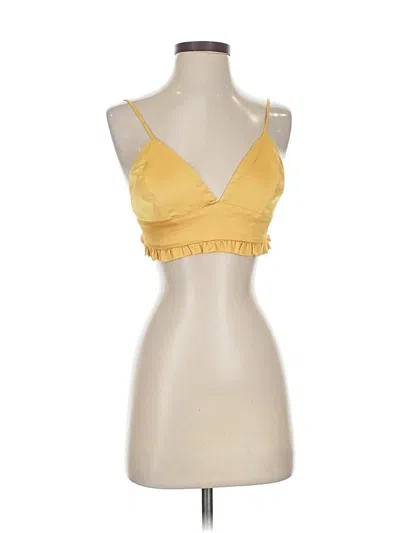 Pre-owned Urban Outfitters Sleeveless Top Yellow Sweetheart Neckline Tops