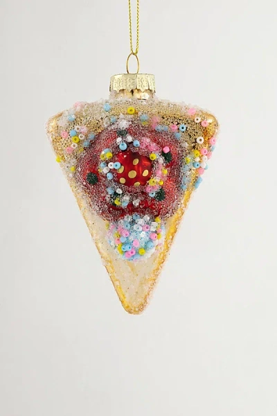Urban Outfitters Slice Of Cake Glass Ornament In Gold At  In Multi
