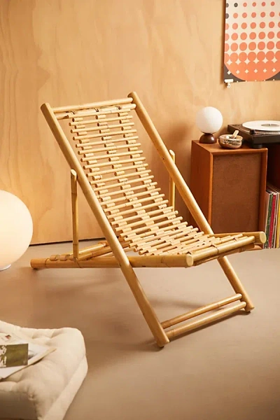 Urban Outfitters Sling Rattan Lounge Chair In Natural At  In Brown