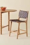 Urban Outfitters Sloan Woven Leather Counter Stool In Brown At