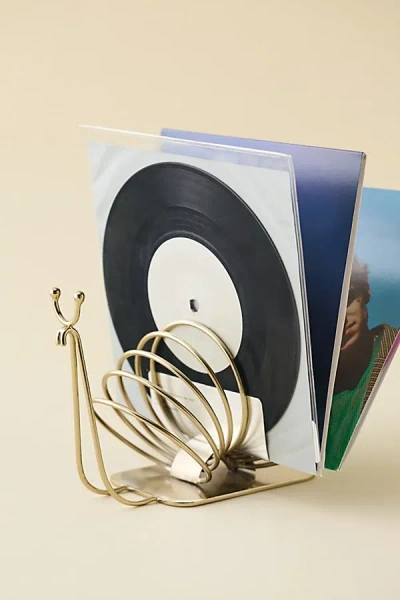 Urban Outfitters Snail Shaped Vinyl Storage Rack In Gold At