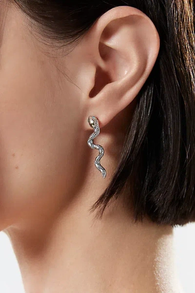 Urban Outfitters Snake Dangle Earring In Silver, Women's At