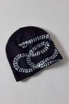 Urban Outfitters Snake Pattern Beanie In Black, Men's At  In Black