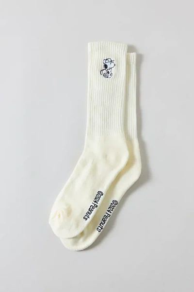 Urban Outfitters Snoopy Golf Embroidery Crew Sock In Cream, Men's At