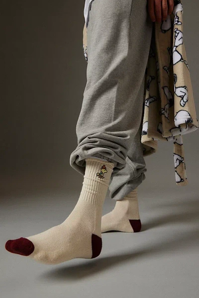 Urban Outfitters Snoopy Ranger Icon Crew Sock In Cream, Men's At