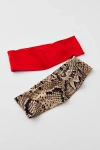 Urban Outfitters Soft & Stretchy Headband Set In Snake/red, Women's At