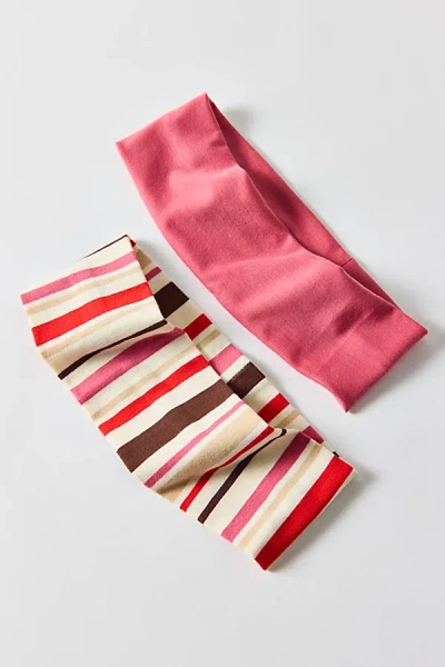 Urban Outfitters Soft & Stretchy Wide Knit Headband Set In Assorted Stripe, Women's At  In Neutral