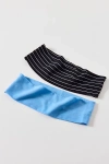 Urban Outfitters Soft & Stretchy Wide Knit Headband Set In Light Blue/black Stripe, Women's At  In Multi