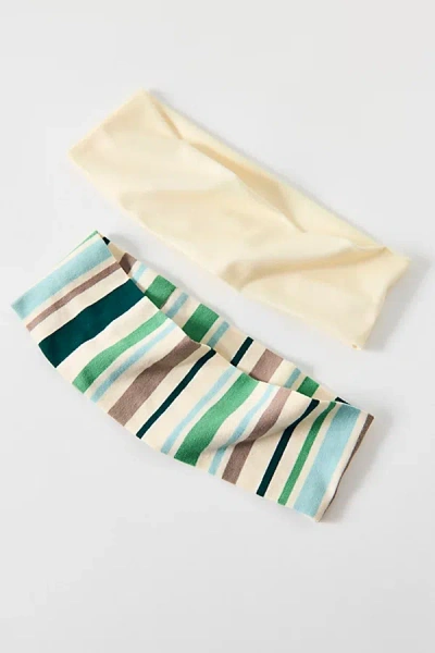 Urban Outfitters Soft & Stretchy Wide Knit Headband Set In Lime, Women's At  In Green