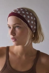 Urban Outfitters Soft & Stretchy Wide Knit Headband Set In Mocha Mousse Polka Dot/dark Red, Women's At Urban Outfitte In Nude