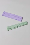 Urban Outfitters Soft & Stretchy Wide Knit Headband Set In Sage/lavender, Women's At  In Purple