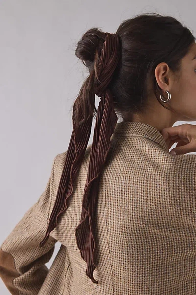 Urban Outfitters Soft Plisse Headscarf In Chocolate, Women's At  In Brown