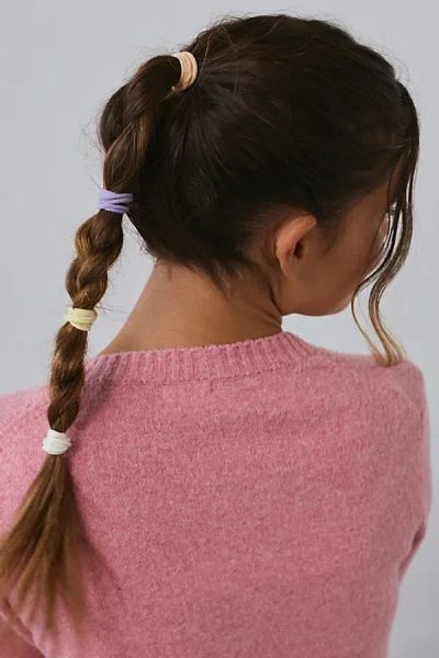 Urban Outfitters Soft Ponytail Holder 8-pack Set In Cream/yellow/lavender, Women's At  In Neutral