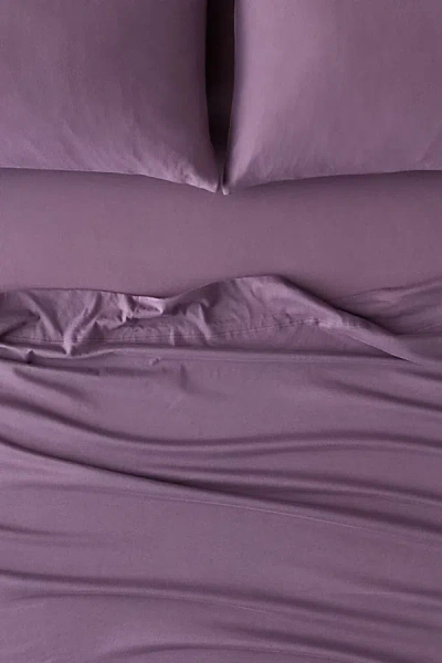 Urban Outfitters Soft Tee Jersey Cotton Sheet Set In Purple At