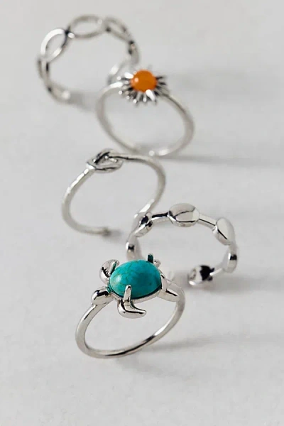Urban Outfitters Sol Midi Ring & Toe Ring Set In Silver, Women's At